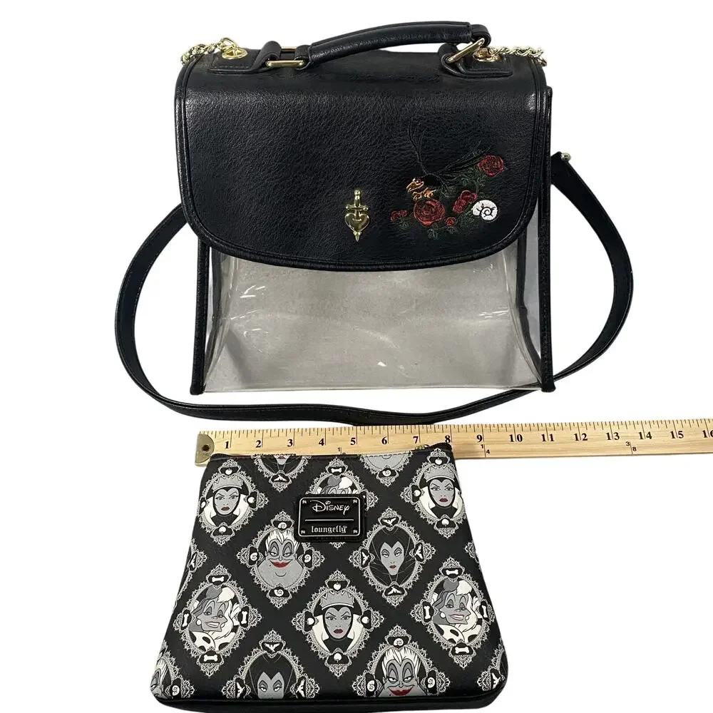Loungefly Disney Villains Evil Queens Crossbody Purse Bag Wallet Clear PVC - Picture 8 of 8